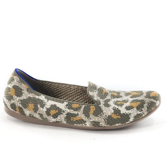 ROTHY'S Smoke Spot Retired Print Loafer Slip On Flats Leopard Print Green - Picture 4 of 10